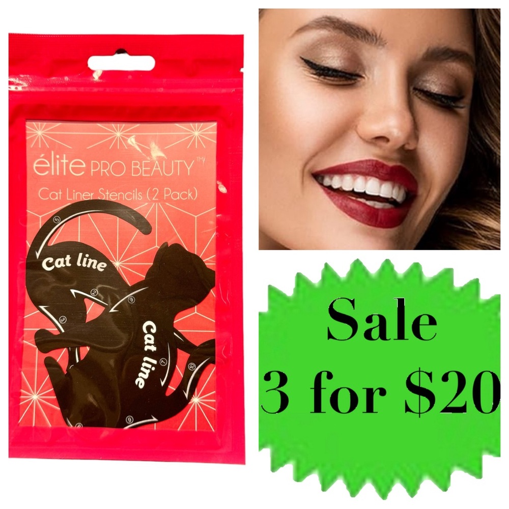 ELITE 2 pack eye liner STENCIL smokey cat eye tool eye shadow GUIDE TOOL winged